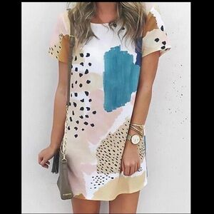 Multicolor Animal print T-shirt dress🐆